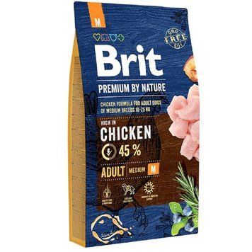 Brit Premium Dog Adult М Сухой корм для собак средних пород с курицей 800г 30287 фото
