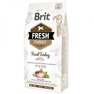 Brit Fresh Light Fit & Slim Сухий корм для дорослих, літніх собак з індичкою та горошком 2.5 кг 74293 фото