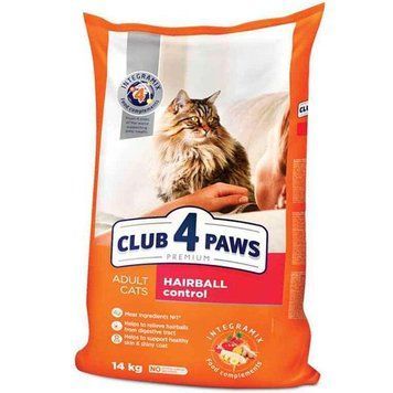 Акція Club 4 paws Hairball (Полуб 4 лапи) Корм для виведення шерсті в котів 2 кг (-18) 80809 фото