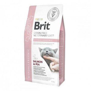 Brit Cat Hypoallergenic VetDiets - Гіппоалергенний сухий корм для кішок з лососем і горохом 400г 55616 фото