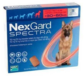 Nexgard Spectra (Нексгард Спектру) - таблетки для собак від бліх і кліщів XL 30-60кг 3 таблетки 36966 фото