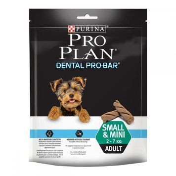 Pro Plan Dental Pro-bar Small and Mini Adult Лакомства для здоровья зубов у собак малых и карликовых пород 150г Рюкзак пластик иллюминатор 35х45х23 см черный ромб ортопедический 57882 фото