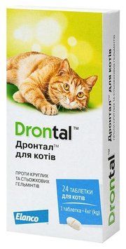 Антигельмінтик Дронтал для котів (таблетки від глистів) 1422 фото