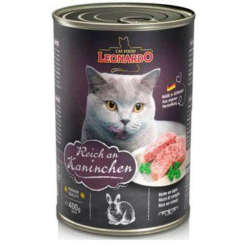 Леонардо Эксклюзив консервы для кошек мясо кролика 400г 756213 1 кг 38623 фото
