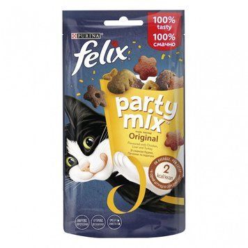 Лакомство Purina Felix Party Mix Original Мясной микс 60гр 2 кг 69519 фото