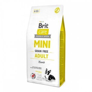 Brit Care Mini Adult Lamb корм з ягням для дорослих собак малих порід 2кг + 2 павуча Brit Care Dog Mini Fillet 62527 фото