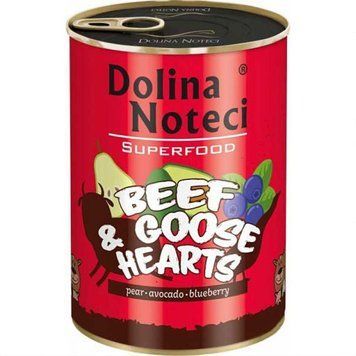 Dolina Noteci Superfood консерви для собак яловичина і гусяче серце-800г 56444 фото