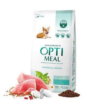 АКЦІЯ Optimeal Сухий корм для цуценят всіх порід зі смаком індички 1.5 кг -18% 78275 фото