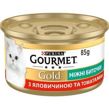АКЦИЯ Gourmet нежные биточки влажный корм с говядиной и томатами для кошек 85 гр 2 кг (фасовка) 80853 фото