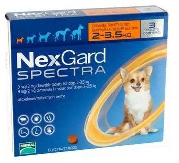 Nexgard Spectra (Нексгард Спектра) - таблетки для собак от блох и клещей "XS" 2-3,5кг Салатовый 38173 фото