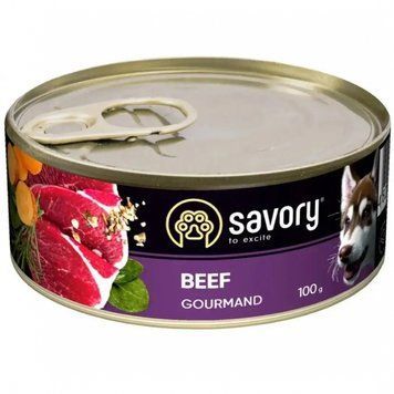 Savory вологий корм для дорослих собак з яловичиною-100 г 75196 фото