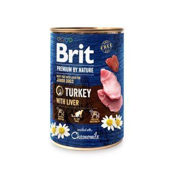 Brit Premium by Nature без зерновий вологий корм для цуценят і молодих собак з індичатиною і індичої печінкою, 400 г 71001 фото