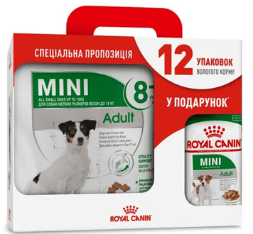 Акція сухий корм Royal Canin Mini Adult 4кг + 12 павучів в подарунок 67052 фото