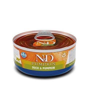 Farmina ND Grain Free Pumpkin Duck Adult Вологий корм для кішок, беззерновий, з гарбузом і качкою, 70 г 80239 фото
