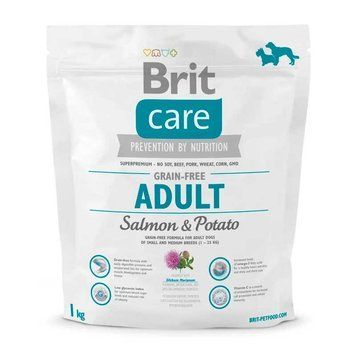 Brit Care GF Adult Salmon & Potato Гипоаллергенный корм для собак средних пород с лососем и картофелем 150г 30092 фото