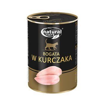 Консерва для кішок Dolina Noteci Natural Taste Cat з м'ясними шматочками курки в соусі 400 г 55943 фото
