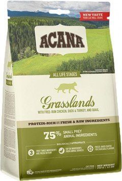 Acana Grasslands for Cat Сухой корм для котят и кошек с мясом утки, цыпленка, индейки и белой рыбы 61601 фото