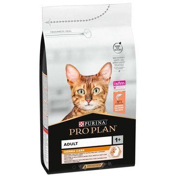 Pro Plan Derma Care Сухой корм для здоровья кожи и красоты шерсти у котов с лососем Красная 34372 фото
