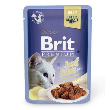 Brit Premium Cat pouch філе яловичини в желе 85г 35352 фото