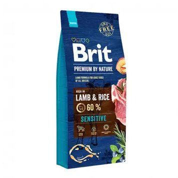 Brit Premium Dog Sensitive Lamb Сухой корм для собак с чувствительным пищеварением с ягненком 3 кг + консерва Brit Premium Dog 400 г 360г 62113 фото