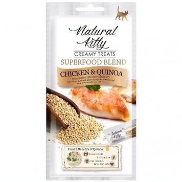 Лакомство Natural Kitty Creamy Treats для кошек со вкусом курицы и киноа 4 шт по 12 гр 350 г 74928 фото