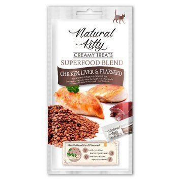 Лакомство Natural Kitty Creamy Treats Chicken liver flaxseed для кошек со вкусом курицы и печени с семенами льна. 12,2 кг 74709 фото