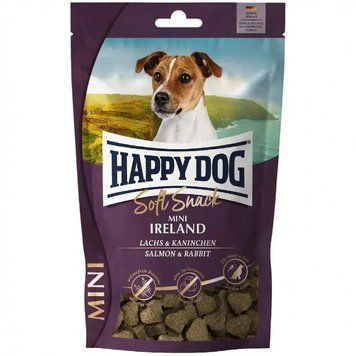 Лакомства Happy Dog Soft Snack Mini Ireland со вкусом лосося и кролика для собак 100 г 64846 фото